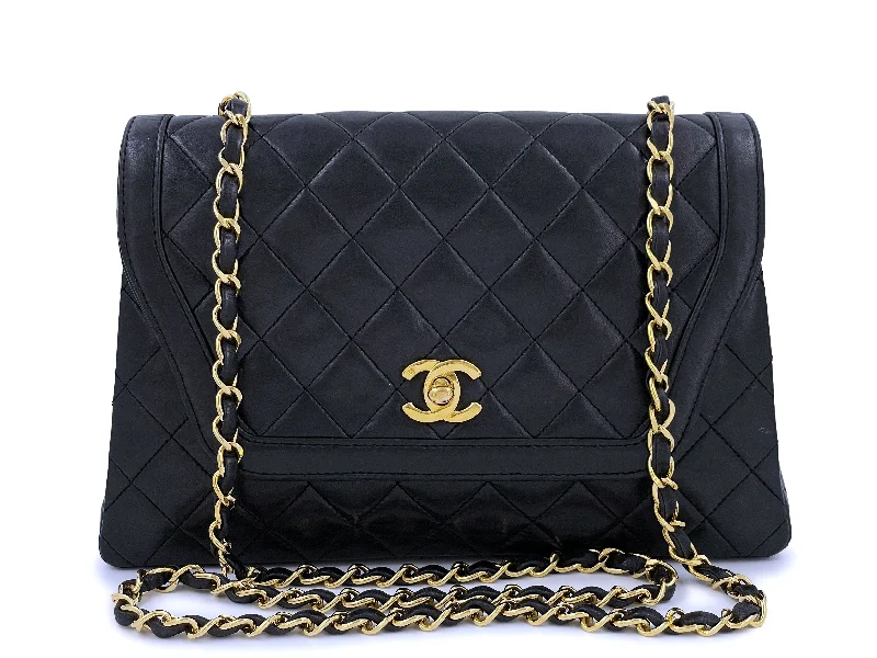 Chanel Vintage Black Medium Trapezoid Quilted Flap Bag 24k GHW Premium Bags At Special Prices