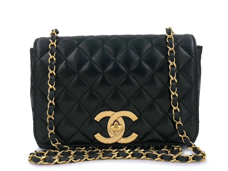 Chanel Vintage Quilted Classic Full Flap Bag 24k GHW Black Lambskin Premium Handbags At Exclusive Prices Chanel Vintage Quilted Classic Full Flap Bag 24k GHW Black Lambskin Premium Handbags At Exclusive Prices