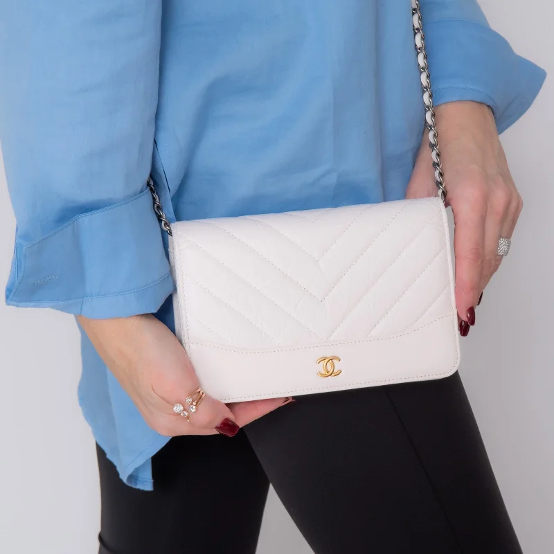 Chanel White Chevron Gabrielle Wallet On Chain Bag Elegant Totes At Limited-Time Prices Chanel White Chevron Gabrielle Wallet On Chain Bag Elegant Totes At Limited-Time Prices