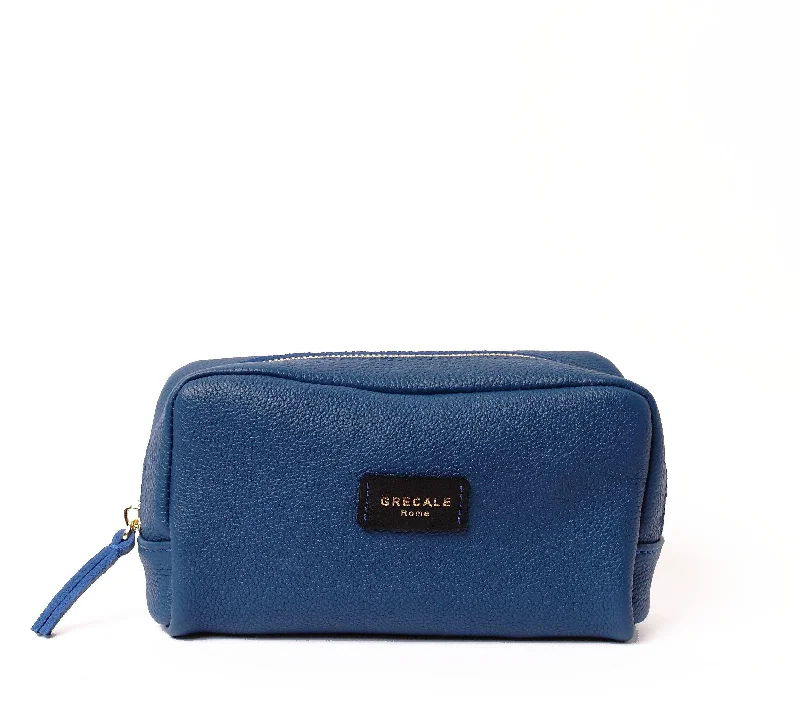 Cosmetic Case- Cobalt Blue Leather Your Perfect Bag At The Perfect Price