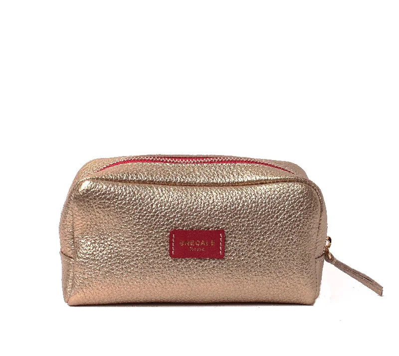 Cosmetic Case- Gold Leather Final Call – Shop Stylish Bags Before They're Gone