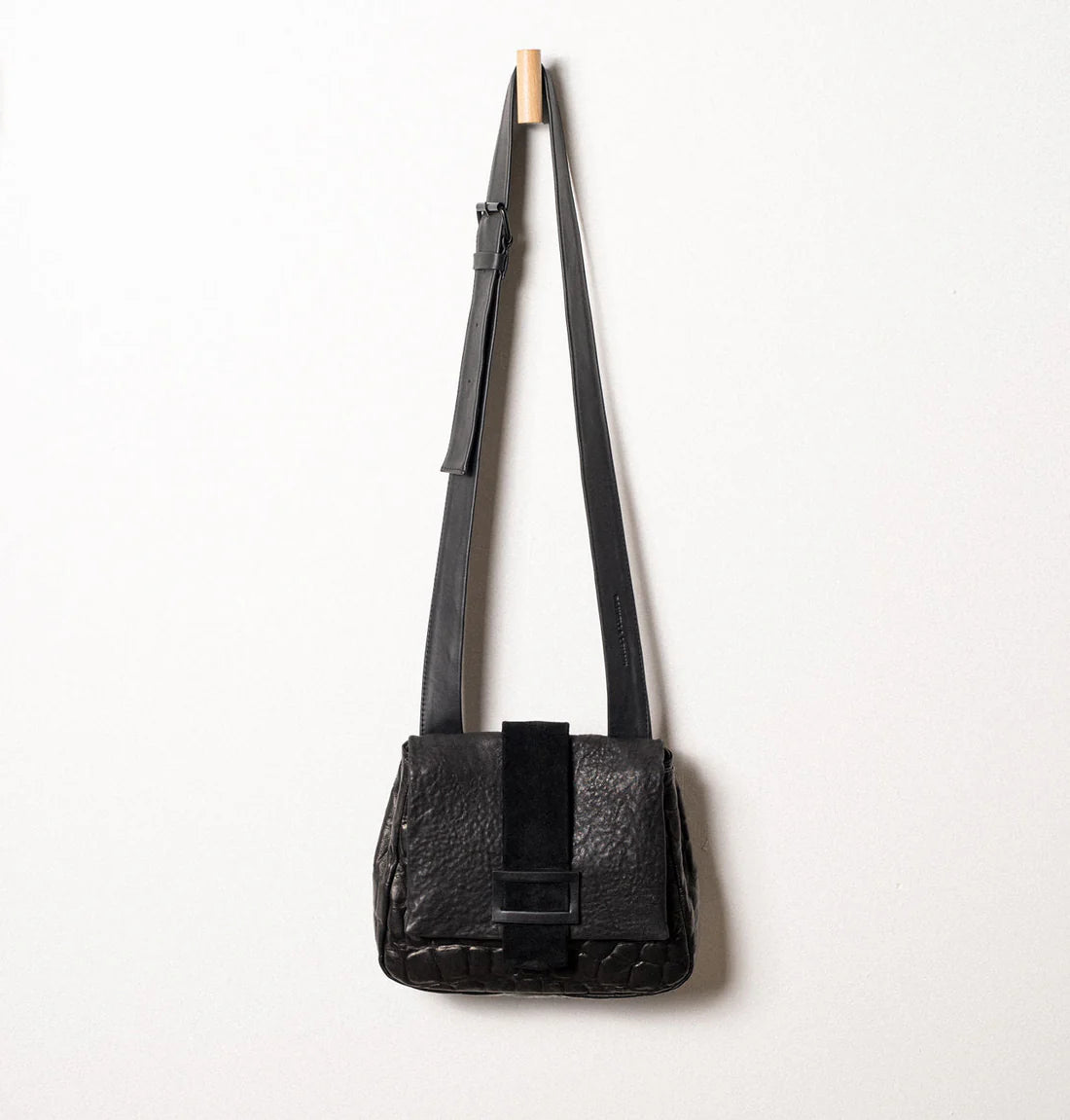 Daniella Lehavi Eva Messenger in Black Croco Luxury Totes, Affordable Prices