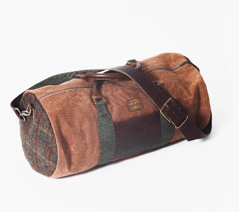 Daily Duffel Bag // Brown Waxed Canvas and Harris Tweed Iconic Fashion Bags At Unbeatable Savings Daily Duffel Bag // Brown Waxed Canvas and Harris Tweed Iconic Fashion Bags At Unbeatable Savings