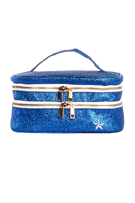 Royal Blue Rebel Glam & Go Travel Case with White Zipper Sleek And Stylish Handbags At Lower Prices Royal Blue Rebel Glam & Go Travel Case with White Zipper Sleek And Stylish Handbags At Lower Prices