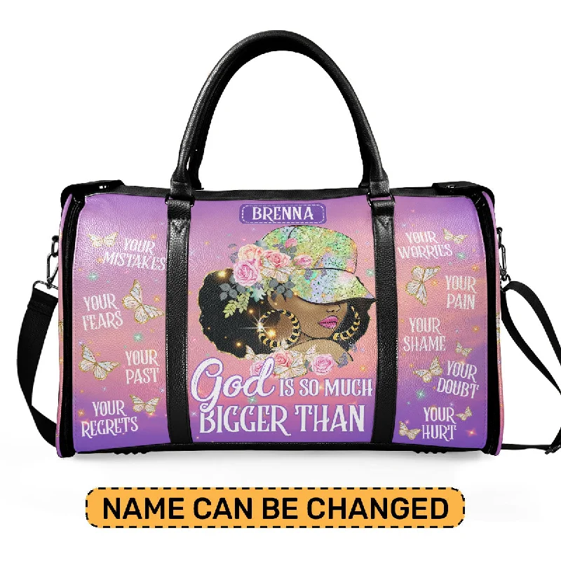 God Is So Much Bigger Than - Personalized Leather Duffle Bag SBDFLN1269TA Handbag Deals You'll Love God Is So Much Bigger Than - Personalized Leather Duffle Bag SBDFLN1269TA Handbag Deals You'll Love