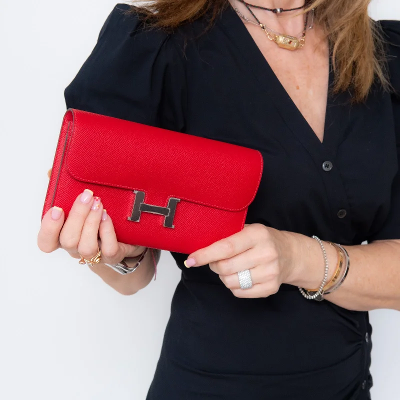 Hermes Red Constance Long Wallet Clutch Fashionable Crossbody Bags At Special Offers Hermes Red Constance Long Wallet Clutch Fashionable Crossbody Bags At Special Offers