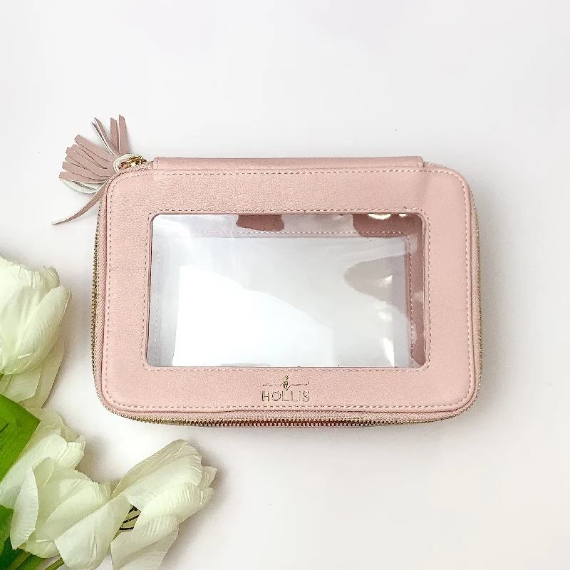 Hollis | Clear Toiletry Bag in Blush Fashionable Bags With Special Seasonal Offers
