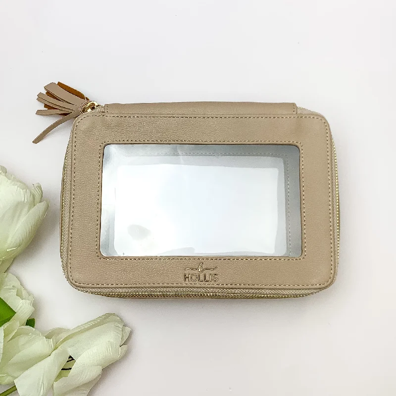 Hollis | Clear Toiletry Bag in Nude Elegant Bags With Limited Stock Available