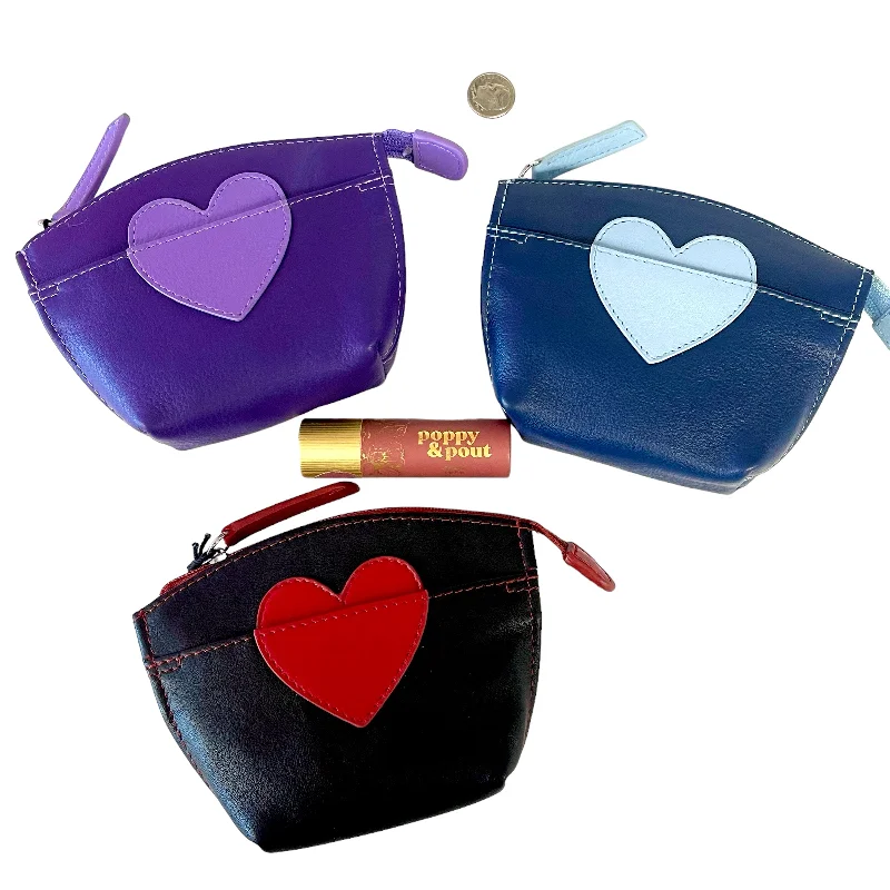 Leather Heart Key Chain Coin/Makeup Pouch Timeless Handbags Now At Special Discounts Leather Heart Key Chain Coin/Makeup Pouch Timeless Handbags Now At Special Discounts