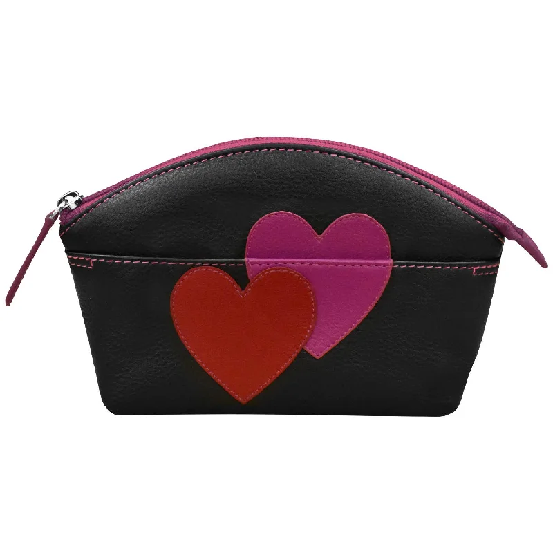 Leather Double Heart Cosmetic Case Unmissable Deals On Everyday Handbags