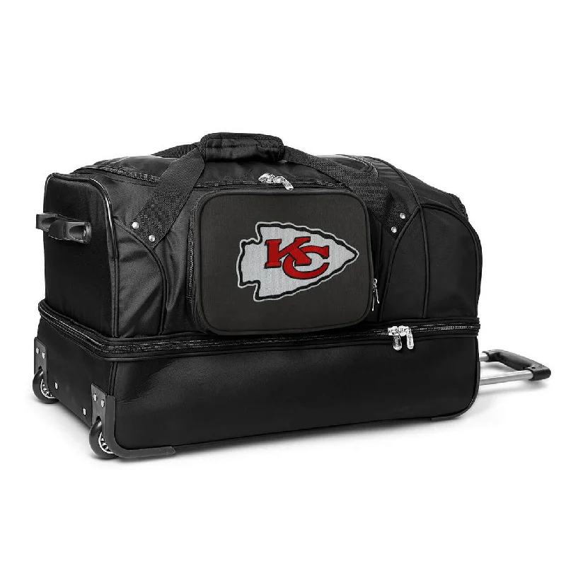 Kansas City Chiefs 27" Black Rolling Drop Bottom Duffel Timeless Handbags At Reduced Prices Kansas City Chiefs 27" Black Rolling Drop Bottom Duffel Timeless Handbags At Reduced Prices
