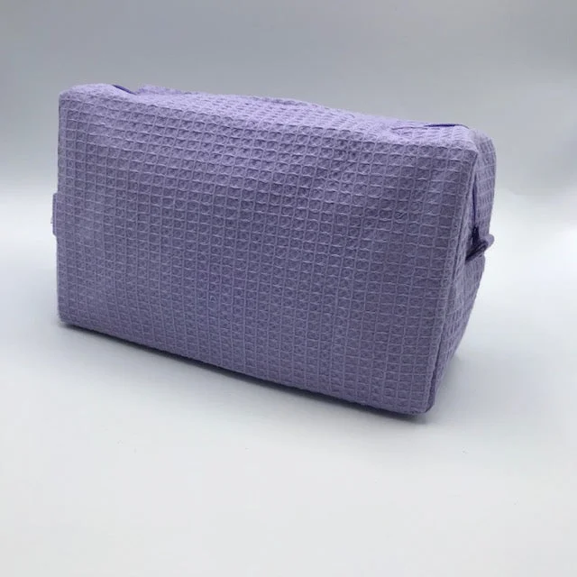 Lavender Waffle Toiletry Bag Carry Elegance For Less