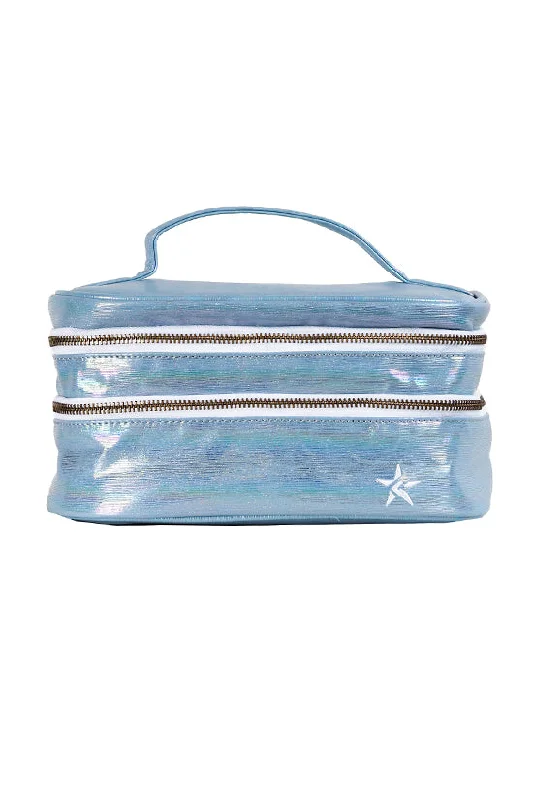 Luster in Cloud Rebel Glam & Go Travel Case with White Zipper Trendy Purses, Limited Offer Luster in Cloud Rebel Glam & Go Travel Case with White Zipper Trendy Purses, Limited Offer