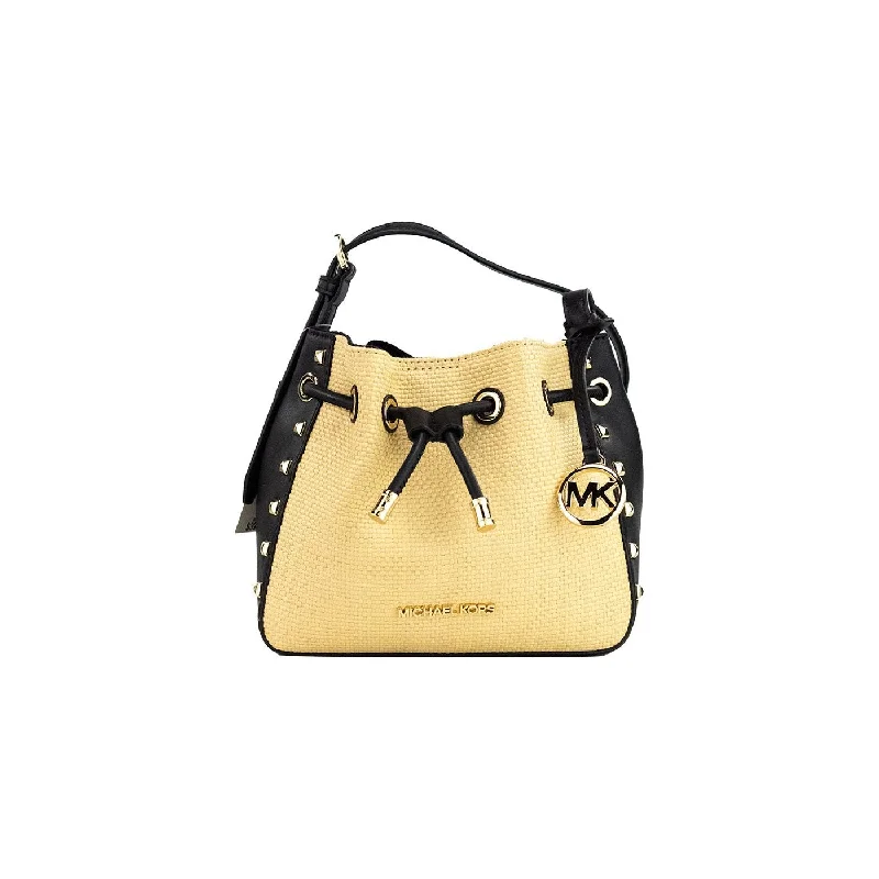 Michael Kors Phoebe Small Straw Studded Faux Leather Bucket Messenger Bag Purse Luxury Handbags At Budget-Friendly Rates Michael Kors Phoebe Small Straw Studded Faux Leather Bucket Messenger Bag Purse Luxury Handbags At Budget-Friendly Rates