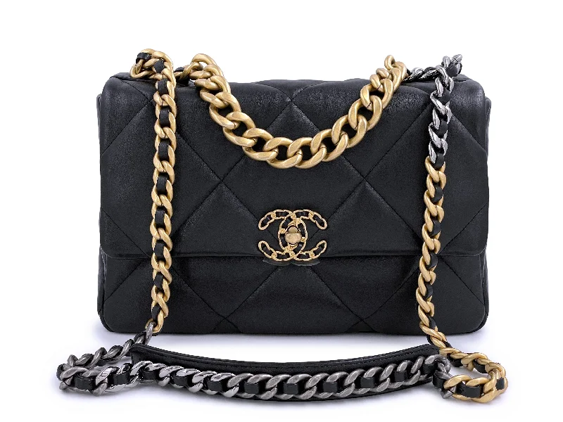 NIB 21C Chanel 19 Black Medium Flap Bag Your Perfect Bag At The Perfect Price