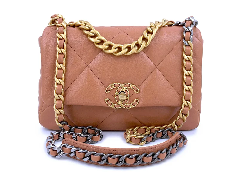NIB 21K Chanel 19 Small Caramel Beige Brown Flap Bag Fashionable Handbags At Must-Have Prices NIB 21K Chanel 19 Small Caramel Beige Brown Flap Bag Fashionable Handbags At Must-Have Prices