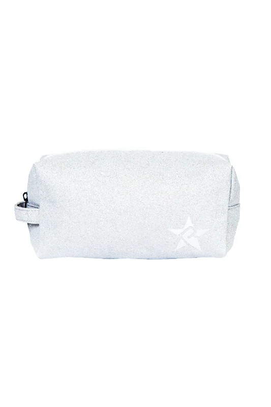 Opalescent Rebel Makeup Bag with White Zipper Premium Handbags At Exclusive Prices