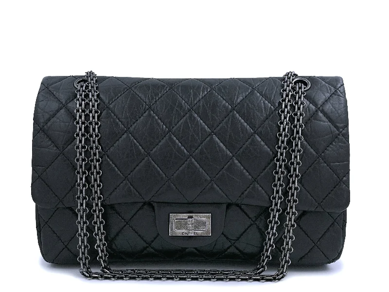Pristine Chanel Black 2.55 Reissue Double Flap Bag 227 Jumbo Large RHW Unmissable Deals On Trendy Handbags Pristine Chanel Black 2.55 Reissue Double Flap Bag 227 Jumbo Large RHW Unmissable Deals On Trendy Handbags