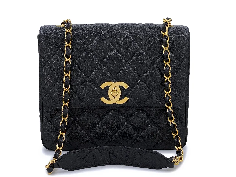 Pristine Chanel Vintage Black Caviar Jumbo Classic Tall Crossbody Flap Bag 24k GHW Trendy Handbags, Limited-Time Sale Pristine Chanel Vintage Black Caviar Jumbo Classic Tall Crossbody Flap Bag 24k GHW Trendy Handbags, Limited-Time Sale