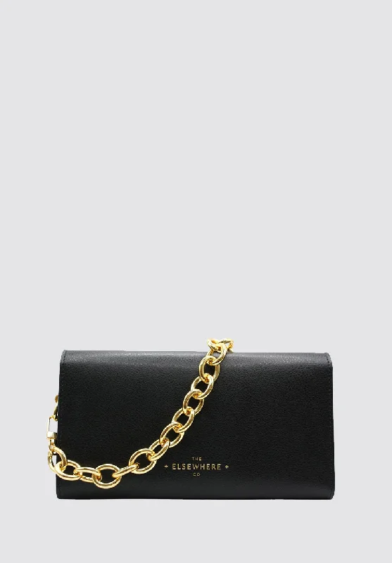 More is More, Wallet & Chunky Chain Set | Nightfall Black Flash Sale On Handbags