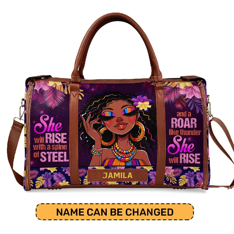 She Will Rise - Personalized Leather Duffle Bag SBDFLM1267L Carry Elegance For Less