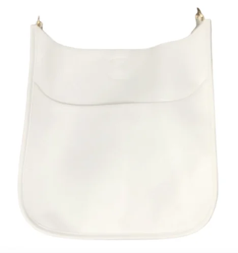 Vegan Leather Messenger - White NO STRAP Premium Handbags At Unbeatable Markdowns