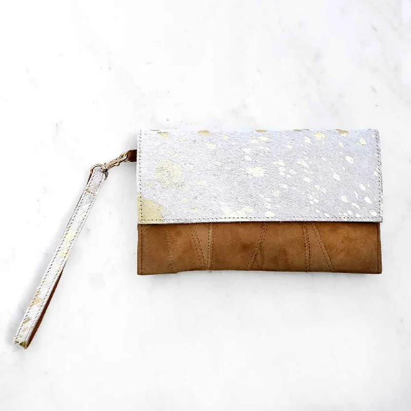 Alana Speckled Metallic Hide Wristlet Upgrade Your Look With Fashionable Bags