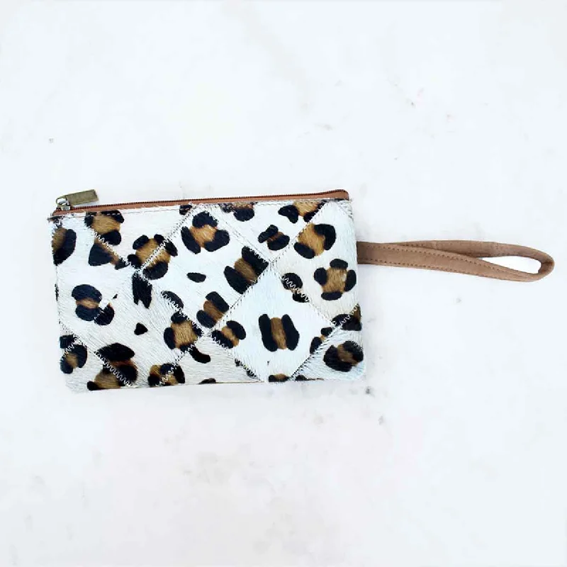 Astrid Leopard Print Hide Wristlet High-End Handbags At Affordable Prices